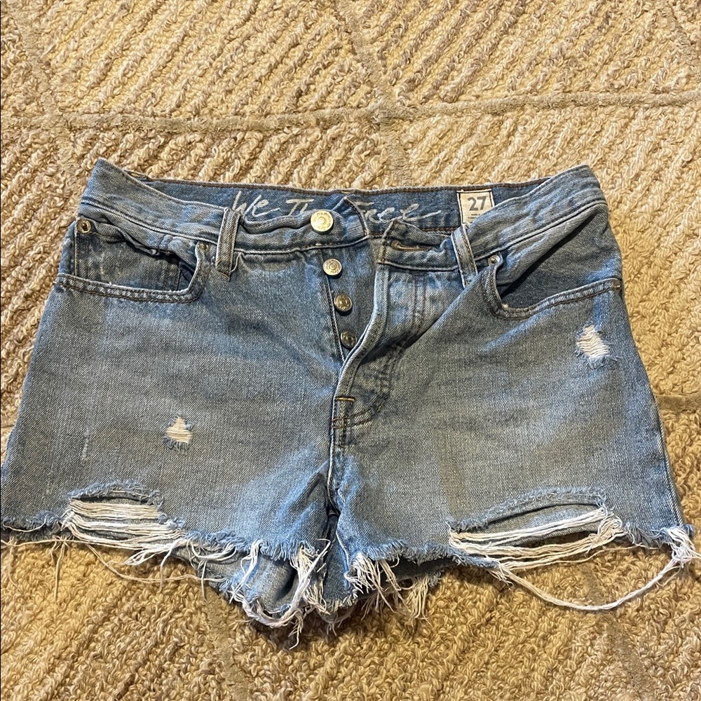 Free People Distressed Denim Women Shorts